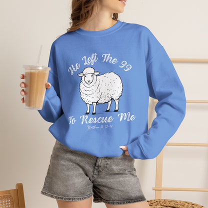 GILDAN -HE LEFT THE 99 WHITE FONT ADULT SWEATSHIRT
