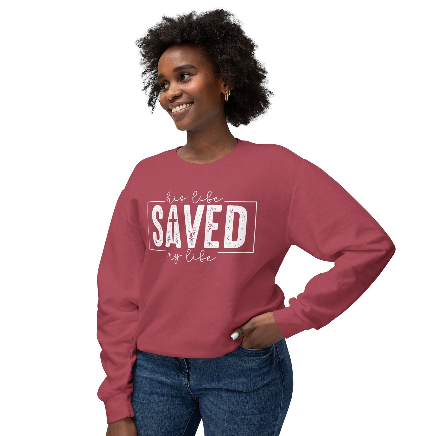 COMFORT COLORS - Saved By Grace Sweatshirt — Christian Inspirational Crewneck