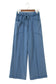Ashleigh Blue Mineral Wash Drawstring Retro High Waist Wide Leg Western Pants