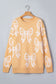 Pink Bow Pattern Drop Shoulder Loose Sweater