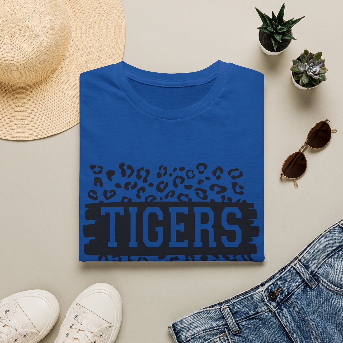 GILDAN - Tigers Leopard Print Tee — Athletic Mascot Team Shirt