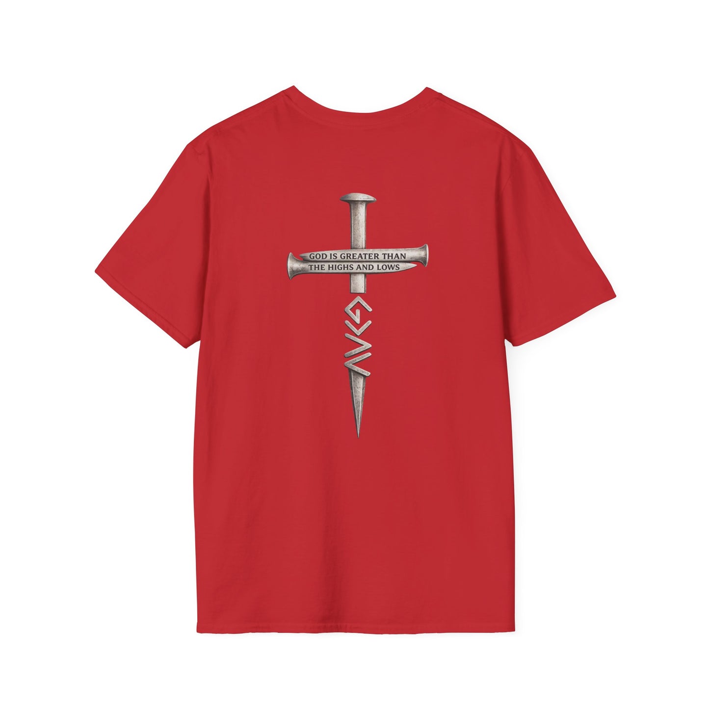 T-Shirt — 'Get Down' Cross & Nail Graphic