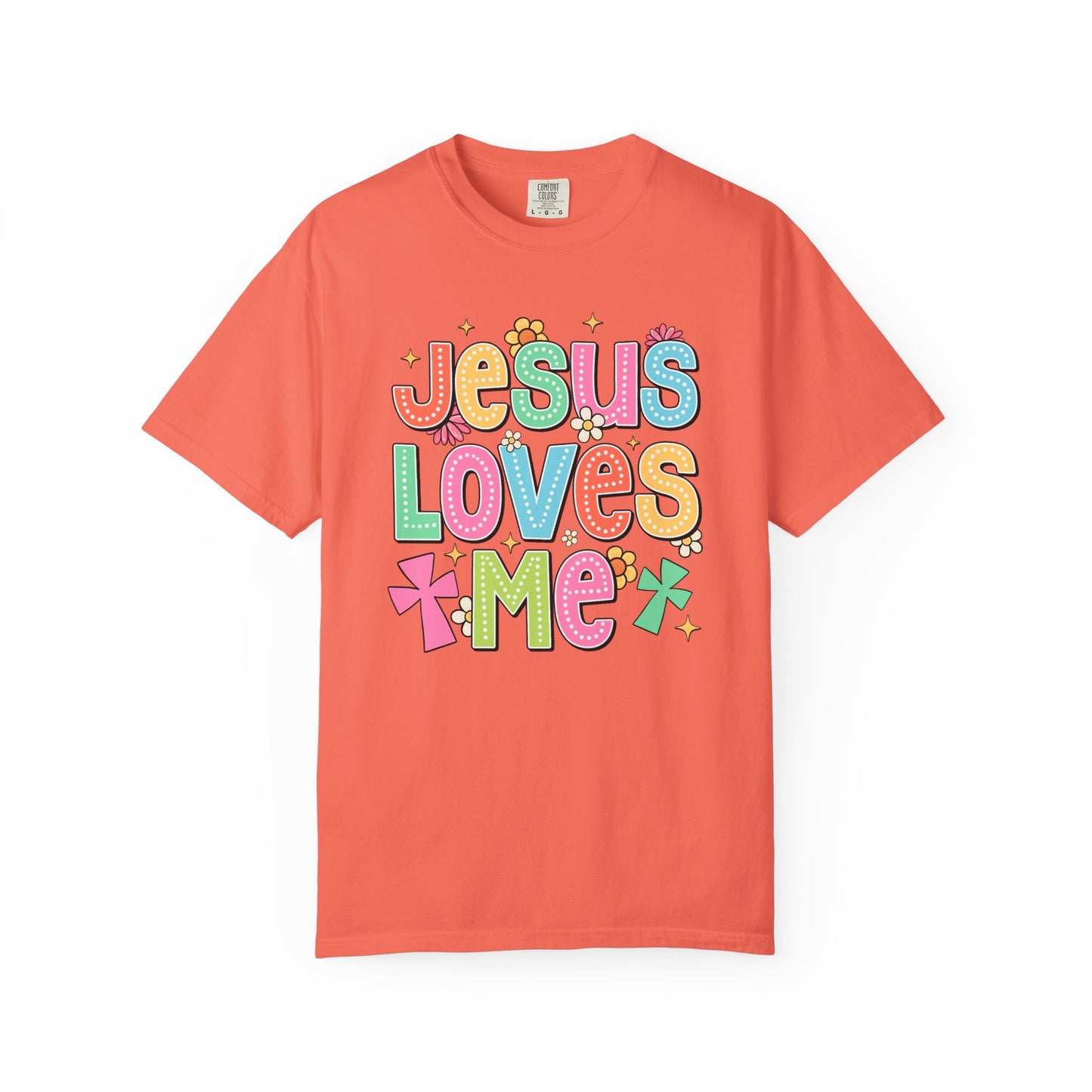 COMFORT COLORS - Jesus Loves Me T-Shirt — Colorful Retro Kids/Youth Faith Tee