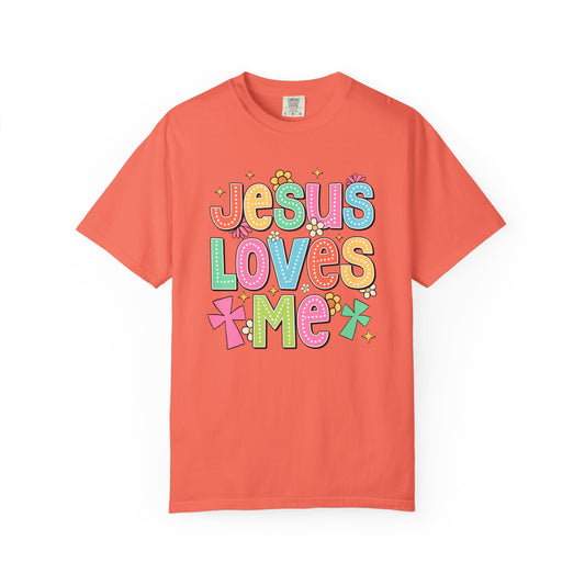 COMFORT COLORS - Jesus Loves Me T-Shirt — Colorful Retro Kids/Youth Faith Tee