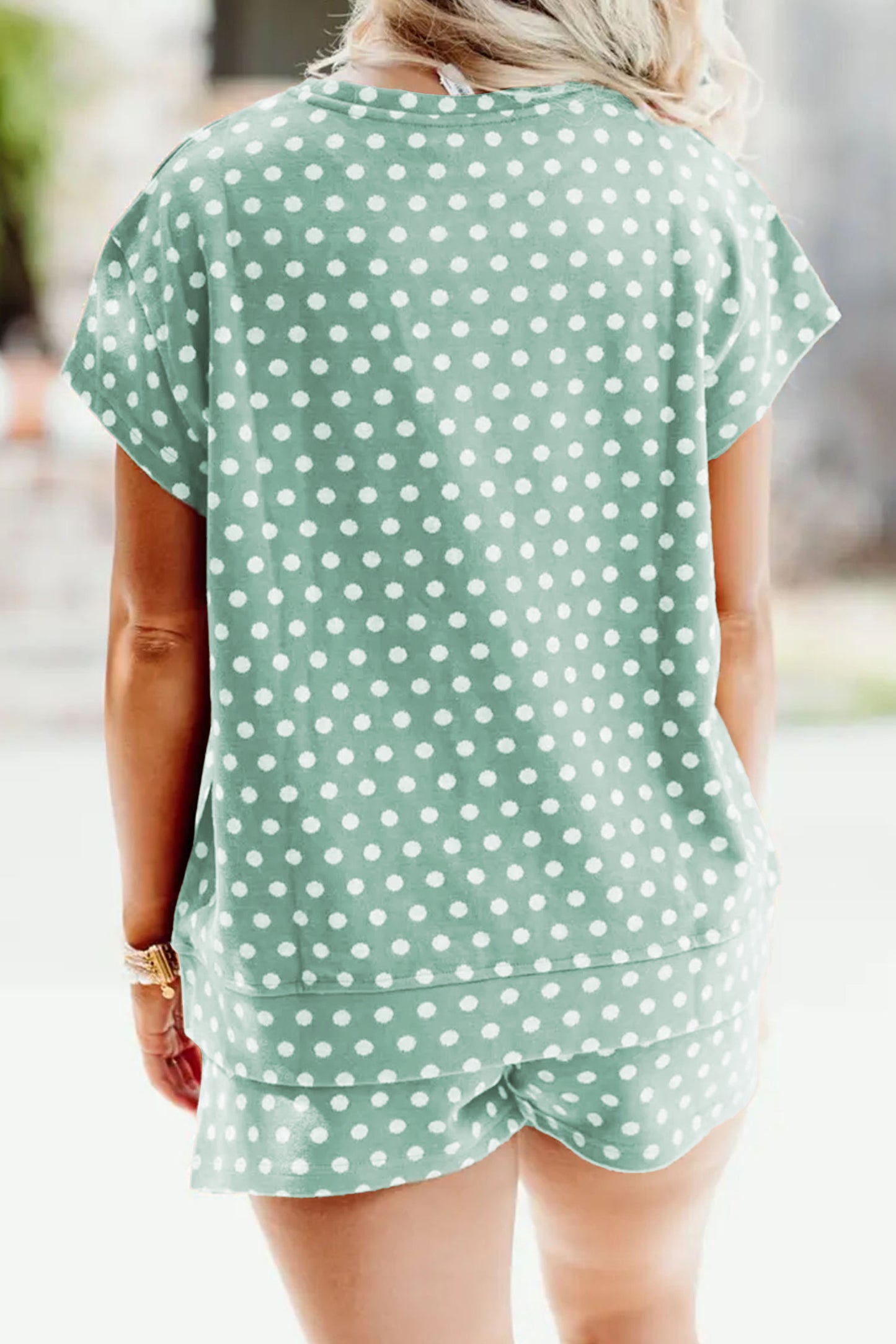 Brown Polka Dot Print Short Set