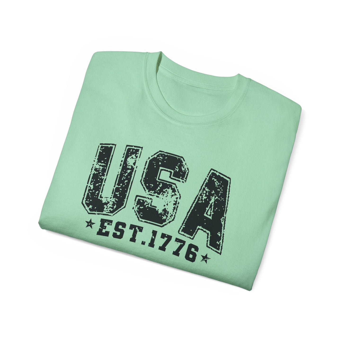 GILDAN - USA EST.1776 T-Shirt — Vintage Patriotic American Tee for 4th of July
