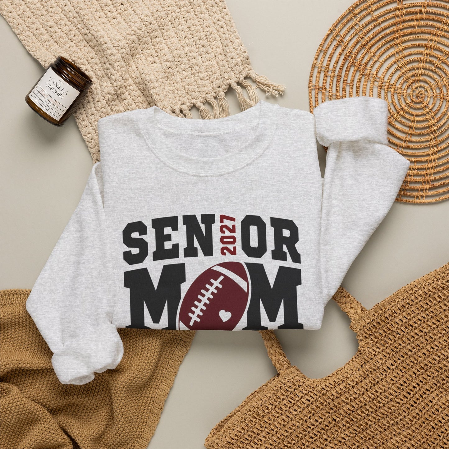 GILDAN - Senior Mom Football Crewneck Sweatshirt — "The Final Season" 2024