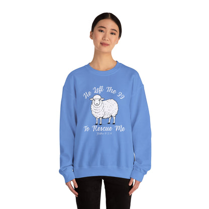 HE LEFT THE 99 WHITE FONT ADULT SWEATSHIRT