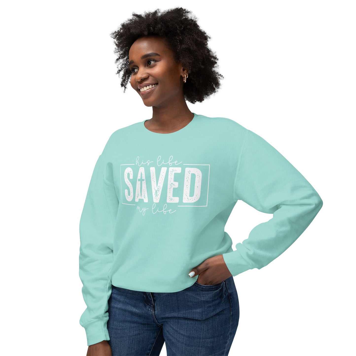 COMFORT COLORS - Saved By Grace Sweatshirt — Christian Inspirational Crewneck