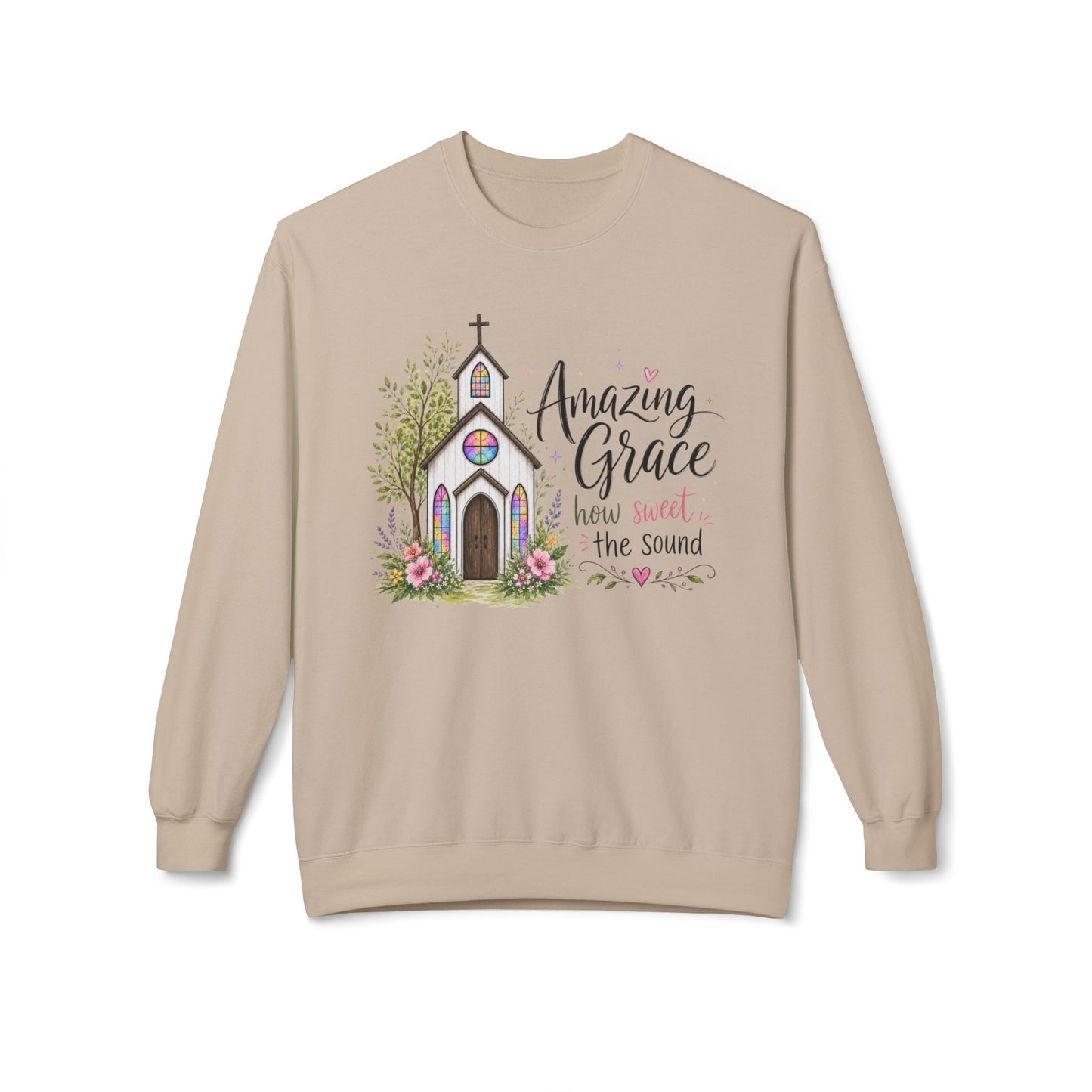 GILDAN - Amazing Grace Church Sweatshirt — "How Sweet the Sound" Christian Crewneck