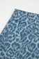 Gray Leopard Frayed Edge Wide Leg High Waist Jeans