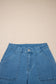 Dark Brown Retro Washed Patch Pocket Loose Jeans