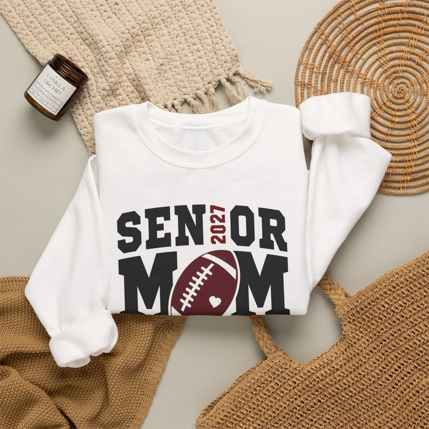 GILDAN - Senior Mom Football Crewneck Sweatshirt — "The Final Season" 2024