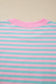 Yellow Stripe Color Block Detail Long Sleeve Pullover Elastic Waist Pull On Shorts 2pcs Set