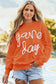 Dark Blue Tinsel Game Day Drop Shoulder Graphic Sweatshirt