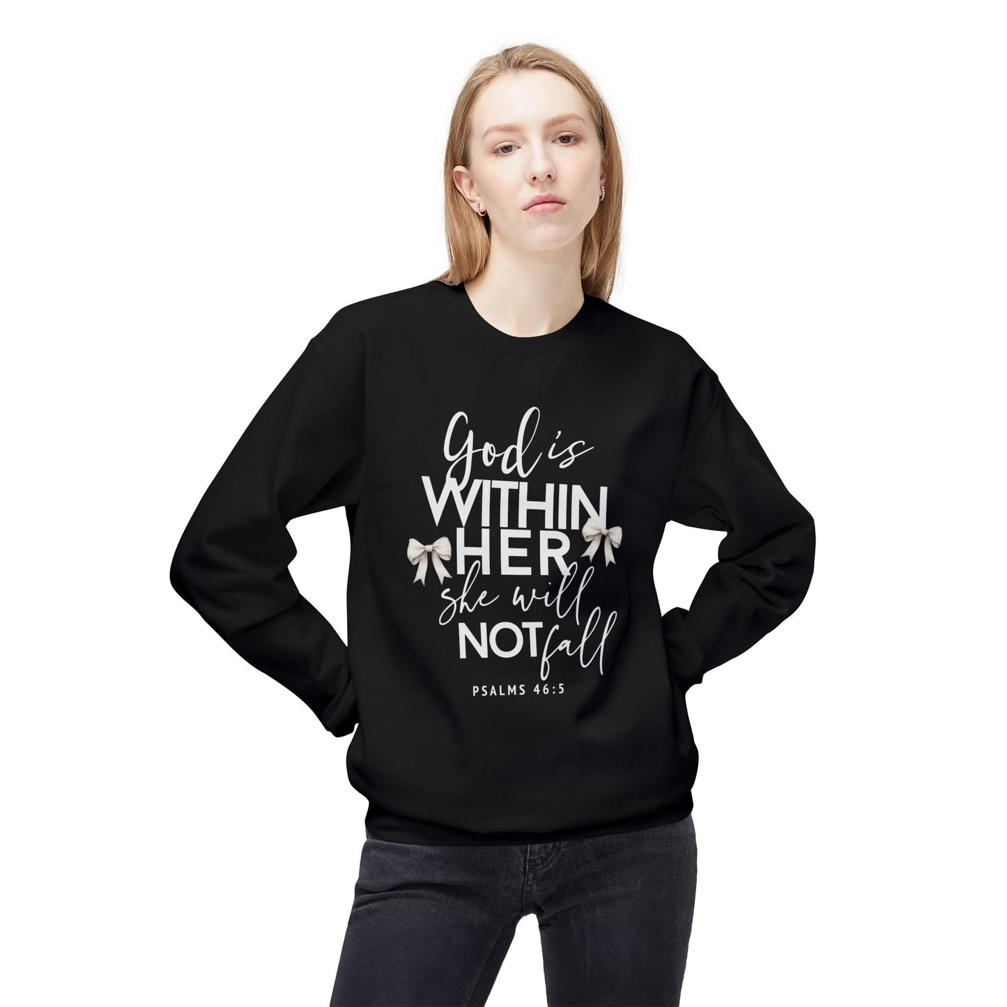 God Is Within Her Crewneck Sweatshirt — Inspirational Christian Pullover