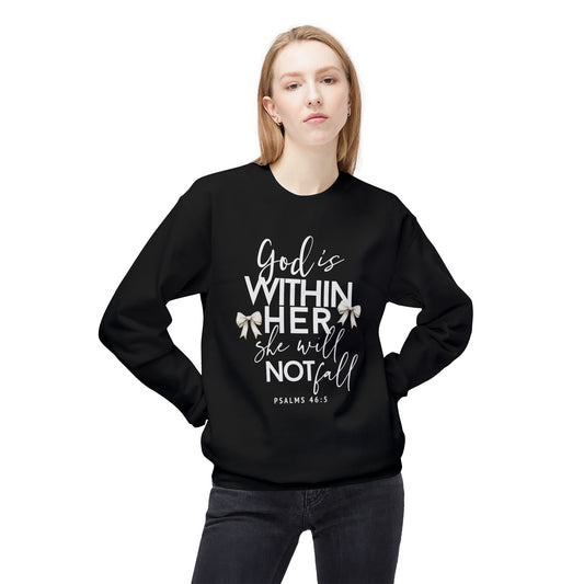 God Is Within Her Crewneck Sweatshirt — Inspirational Christian Pullover