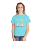 COMFORT COLORS - Easter Floral Bunny Youth Tee — 'Because He Lives'