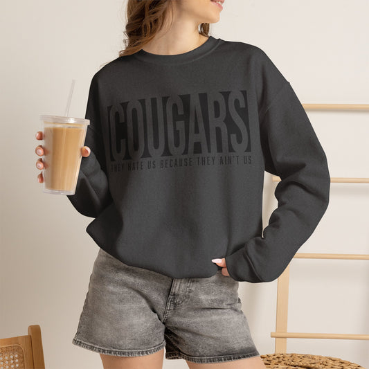 GILDAN -Cougars Crewneck Sweatshirt – “They Hate Us Because They Ain’t Us” Retro Sports Style