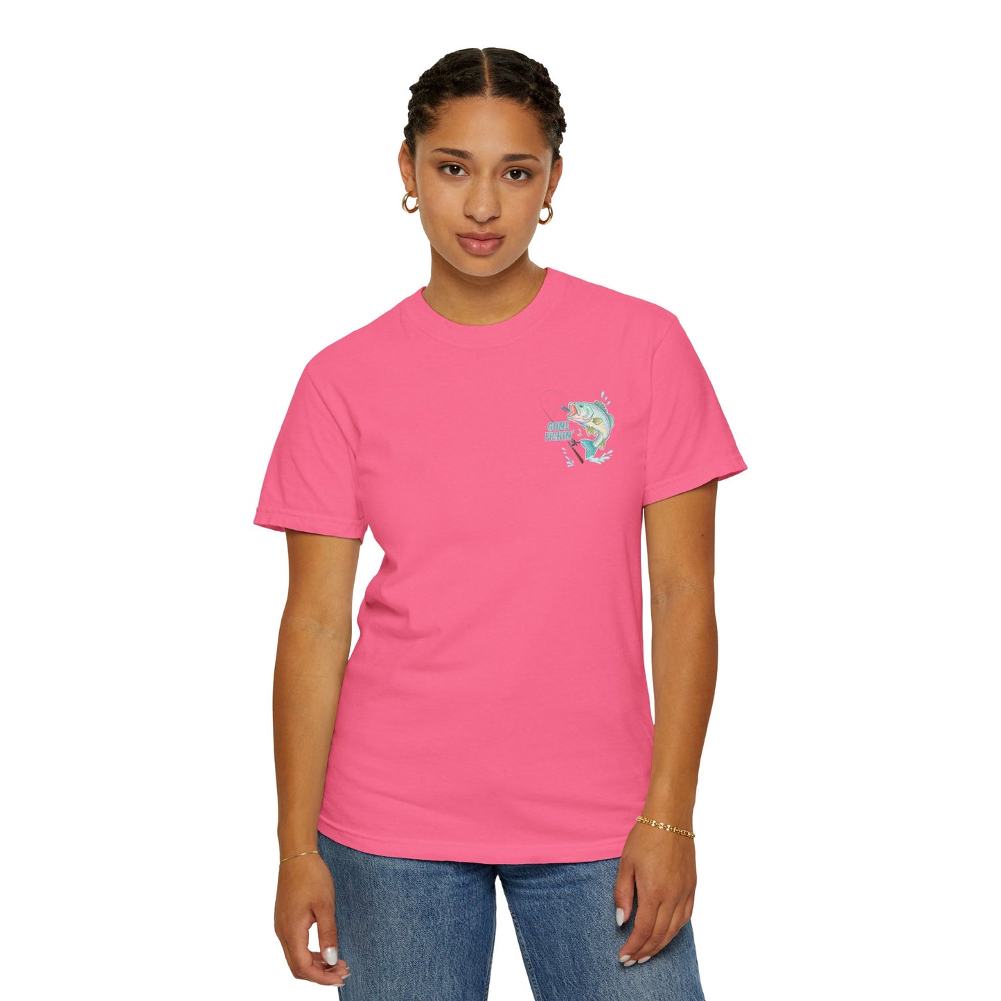 COMFORT COLORS - Catch me at the lake 2 side design tee