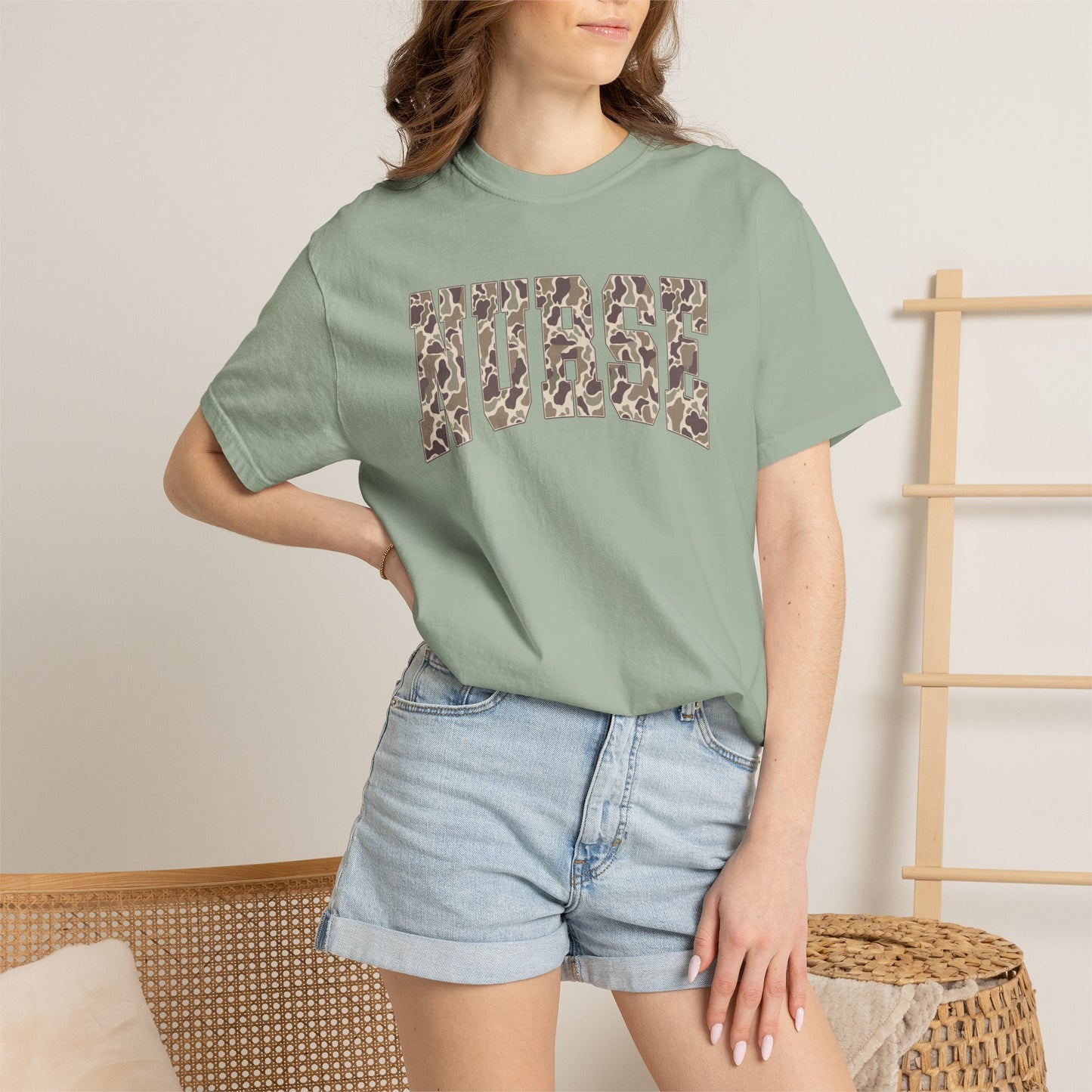COMFORT COLORS - Nurse Camo Arch T-Shirt — Medical Scrub-Inspired Tee for Nurses