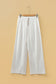 Jet Stream Drawstring Elastic Waist Button Pleated Detail Wide Leg Pants