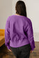 Evergreen Solid Color Raw Seam Patchwork Textured Drop Shoulder Sweatshirt