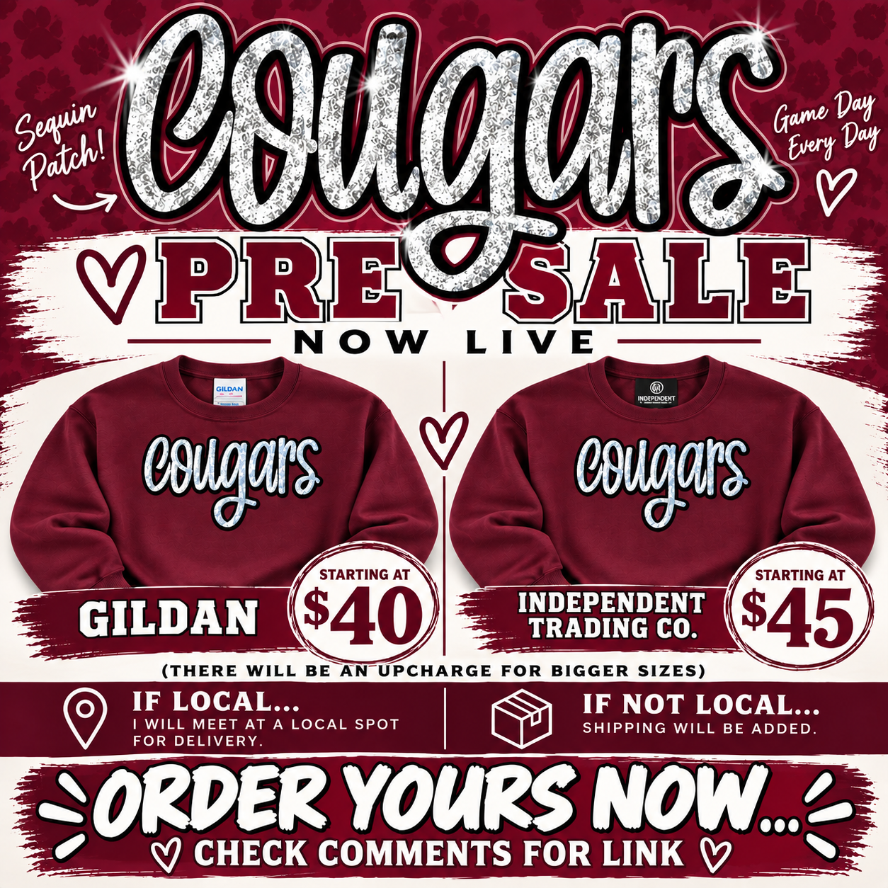 Cougars Sequin Patch Sweatshirt – PRE-SALE