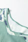 Mist Green Ribbed Camouflage Patchwork Plus Size V Neck Tee