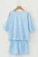 Green Polka Dot Oversized Top Drawstring Short Set