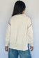 Beige Drop Shoulder Game Day Letter Print Pullover Sweater