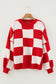 Orange Checkered Bishop Sleeve Sweater