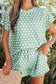 Brown Polka Dot Print Short Set