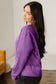 Evergreen Solid Color Raw Seam Patchwork Textured Drop Shoulder Sweatshirt
