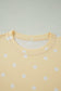 Sky Blue Exposed Seam Detail Polka Dot Loose Tee Drawstring Shorts Set