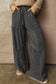 Vineyard Green Mineral Wash Tiered Wide Leg Patchwork Drawstring Pants