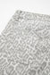 Gray Leopard Frayed Edge Wide Leg High Waist Jeans