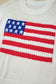 Sky Blue Flag Graphic Short Sleeve Sweater Top