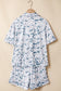 Beige Camouflage Print Lapel Shirt Drawstring 2pcs Short Pajama Set