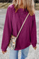 Strawberry Pink Ribbed Corduroy Oversized Sweatshirt