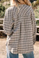 Casual Contrast Corduroy Flap Pocket Patchwork Plaid Shacket