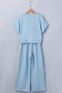 Light Pink Solid Color Loose Tee Drawstring Wide Leg Pants 2pcs Outfit