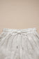Beige Vintage Tie Dye Bracelet Sleeve Drawstring Elastic Waist 2pcs Short Set