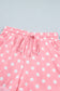 Green Polka Dot Oversized Top Drawstring Short Set