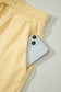 Yellow Eyelet Lace Patchwork Sleeve Short 2pcs Outfit