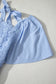 Beau Blue Flowy Short Sleeve Lace Detail Square Neck Tiered Midi Dress