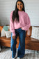 Lavendula Horizontal Ribbed Exposed Seam Detail Drop Shoulder Baggy Pullover