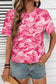 Green Camouflage Print Crew Neck T Shirt