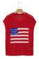 Sky Blue Flag Graphic Short Sleeve Sweater Top