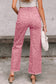 Gray Leopard Frayed Edge Wide Leg High Waist Jeans